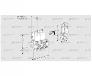 VCS1E25R/25R05NNWL/PPZS/PPPP (88100188) Сдвоенный газовый клапан Kromschroder