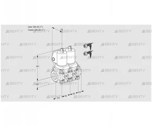 VCS1E25R/25R05NNWSL7/PPPP/PPPP (88102679) Сдвоенный газовый клапан Kromschroder