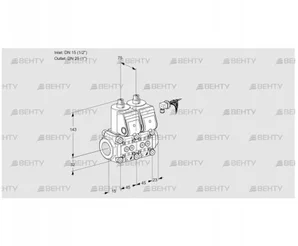 VCS1E15R/25R05NNWR3/PPPP/PPPP (88107396) Сдвоенный газовый клапан Kromschroder