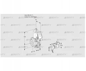 VAS1T25/-N/NQ (88021809) Газовый клапан Kromschroder