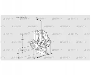 VCH1T25N/25N05NHAVQR/PPPP/PPPP (88106917) Клапан с регулятором расхода Kromschroder