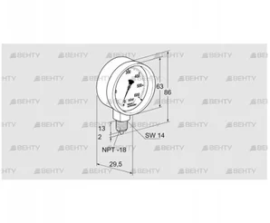 RFM P60TNB63 (03200191) Манометр Kromschroder