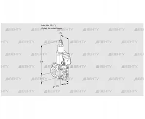 VAS1T25/-N/LW (88027980) Газовый клапан Kromschroder