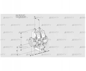 VCH1T20N/20N05NHAVQR/PPPP/PPPP (88106910) Клапан с регулятором расхода Kromschroder