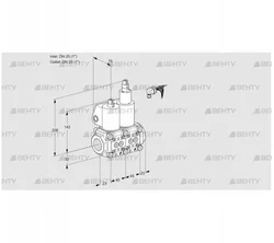 VCS1E25R/25R05NLWL/PPPP/PPPP (88101063) Сдвоенный газовый клапан Kromschroder