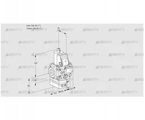 VAH1E25R/25R05HEVWR/PP/PP (88101147) Клапан с регулятором расхода Kromschroder