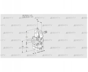 VAD240R/NW-50A (88031433) Газовый клапан с регулятором давления Kromschroder