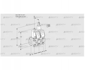 VCS1E15R/15R05NLWR/PPPP/PPPP (88105844) Сдвоенный газовый клапан Kromschroder