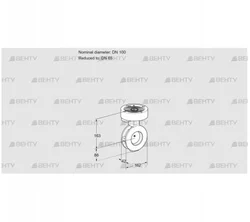 BVGF100/65W05 (88300057) Дроссельная заслонка Kromschroder