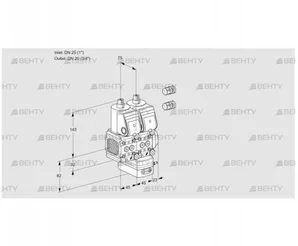 VCH1E25R/20R05FNHEWR3/PPPP/PPPP (88101426) Клапан с регулятором расхода Kromschroder