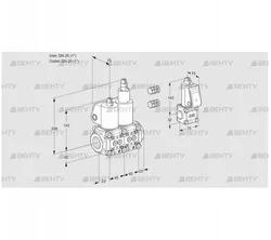 VCS1E25R/25R05NLWL3/PPBS/PPPP (88100192) Сдвоенный газовый клапан Kromschroder