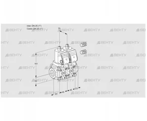 VCS1E25R/25R05NNKGR3/PPPP/PPPP (88104995) Сдвоенный газовый клапан Kromschroder