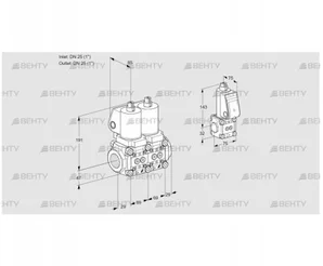 VCS2T25N/25N05NNQSL/PPBS/PPPP (88103200) Сдвоенный газовый клапан Kromschroder