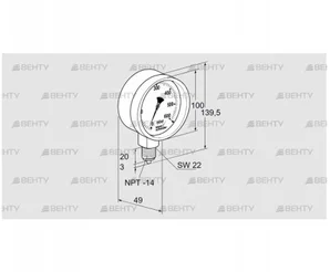 RFM P150TNB100 (03200136) Манометр Kromschroder