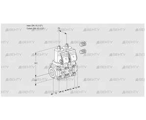 VCS1E15R/15R05NNWGR3/PPPP/PPPP (88102982) Сдвоенный газовый клапан Kromschroder