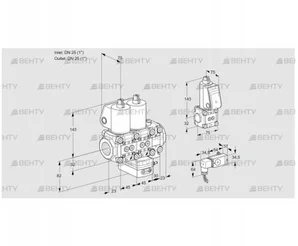 VCH1T25N/25N05NHAVQL/PPZS/3--2 (88103292) Клапан с регулятором расхода Kromschroder