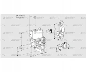 VCG3E50R/50R05NGEWL/PPZS/1--2 (88103244) Клапан с регулятором соотношения Kromschroder