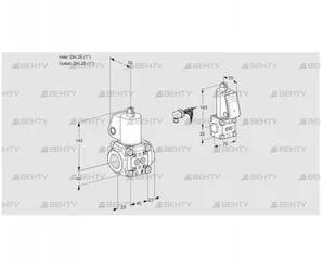 VAS1E25R/25R05NWL/ZS/PP (88106620) Газовый клапан Kromschroder